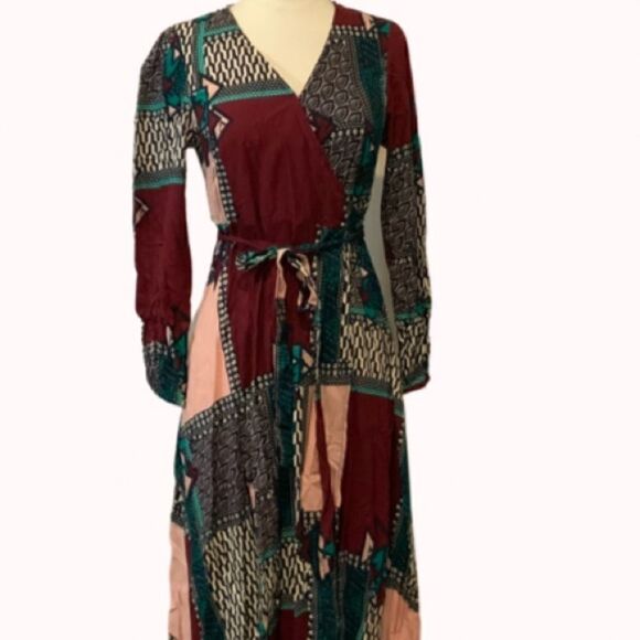 NWT New Anthropologie Virginia Wrap Maxi Dress Petite XSP - Picture 7 of 14